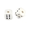 Alloy Enamel Beads, Dice, Matte Silver Color, 9x9.5x10mm, Hole: 2mm