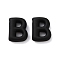 Rack Plating Spray Painted Alloy Pendants, Rubberized Style, Black, Letter B, 19x14x6mm, Hole: 1.5mm