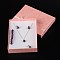 Jewelry Cardboard Boxes with Flower(Color Random Delivery) and Sponge Inside, Rectangle, Pink, 160x120x30mm