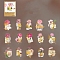 30Pcs 6 Styles PET Waterproof Self-Adhesive Decorative Stickers, Dried Flower Specimen Series Decals for DIY Scrapbooking, Pink, 75x120x5mm, 5pcs/style