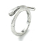 Snake Alloy Open Cuff Rings, Lead Free & Cadmium Free, Antique Silver, 7mm, Inner Diameter: 17mm