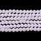 Imitation Jade Frosted Glass Bead Strands, Faceted, Bicone, Pearl Pink, 4x4mm, Hole: 1mm, about 82~85pcs/strand, 12.01~12.2 inch(30.5~31cm)