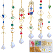 SUNNYCLUE DIY Pendant Decoration Suncatchers Making Kit, Including Glass Beads & Pendants, Alloy & 304 Stainless Steel Charms, Brass Cable Chain & Linking Rings, Butterfly & Star & Sun & Leaf, Mixed Color, 253Pcs/box