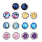 Rack Plating Brass Micro Pave Cubic Zirconia Earrings, Long-lasting Plated, Carat Round Shape, Mixed Color, 10mm