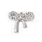 Rack Plating Alloy with Rhinestone Pendants, Bowknot, Platinum, 16x17x3mm, Hole: 1mm