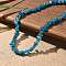 Natural Apatite Chip Beaded Necklaces for Men Women, with Alloy Lobster Claw Clasps and Iron Chain Extender, Silver, 15.87~16.14 inch(40.3~41cm)