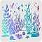 Large Plastic Reusable Drawing Painting Stencils Templates, for Painting on Scrapbook Fabric Tiles Floor Furniture Wood, Rectangle, Ocean Themed Pattern, 297x210mm