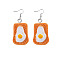 Resin Food Model Dangle Earrings, Jewely for Women, Orange, Egg, 48mm