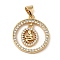 Brass Micro Pave Cubic Zirconia Pendants, Real 18K Gold Plated, Snake, 20.5x18x3mm, Hole: 5x3.6mm