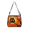 Owl Printed Polyester Shoulder Bags, for Women Bags, Rectangle, Coral, 28.5x24x7.5cm