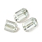 Glass Rhinestone Cabochons, Flat Back & Back Plated, Faceted, Recctangle, Light Azore, 6x4x3mm