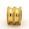 Stainless Steel Textured Beads, Large Hole Column Grooved Beads, Ion Plating (IP), Golden, 8x10mm, Hole: 6mm