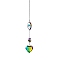 Metal Eye Hanging Ornaments, Window Rainbow Maker, Glass Heart Hanging Suncatcher for Home Garden Porch Decoration, Colorful, 400mm