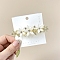 Flower Alloy & Resin Hair Barrettes, Hair Accessories for Women & Girls, White, 82x25mm