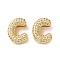 Rack Plating Brass Micro Pave Cubic Zirconia Slide Charms, Long-Lasting Plated, Lead Free & Cadmium Free, Real 18K Gold Plated, Letter, Letter C, 13.5x10x4.8mm, Hole: 10.5x1.7mm