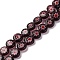 Handmade Millefiori Lampwork Beads Strands, Flat Round, Coconut Brown, 8x3mm, Hole: 0.7mm, about 47pcs/strand, 14.29''(36.3cm)