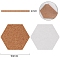 Cork Drink Coasters, with Self-adhesive, Hexagon, 100x2mm