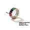 Chic Western Hip-hop Double-row Brass Rhinestone Ring Jewelry for Women, Colorful, Inner Diameter: 16mm