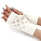 Warm Knitted Acrylic Fiber Half Sleeve Gloves, Women's Autumn and Winter Exposed Finger Sleeve, White, 200x75mm