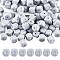 20Pcs Grey Cube Letter Silicone Beads 12x12x12mm Square Dice Alphabet Beads with 2mm Hole Spacer Loose Letter Beads for Bracelet Necklace Jewelry Making, Letter.F, 12mm, Hole: 2mm