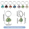 SUPERFINDINGS 14Pcs 7 Style Chip Gemstone Keychain KEYC-FH0001-17-2