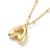 Initial Letter Brass Pendant Necklaces NJEW-A015-21G-A-1