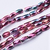 Electroplate Transparent Glass Beads Strands EGLA-E046-F09-1