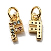 Brass Micro Pave Colorful Cubic Zirconia Charms ZIRC-F092-01-F-1
