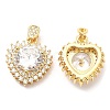 Rack Plating Brass Micro Pave Cubic Zirconia Pendants KK-A185-10G-2