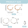 BENECREAT 12Pcs 2 Color Brass Stud Earring Findings KK-BC0010-23-2