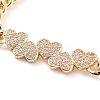 Cubic Zirconia Link Bracelet with Golden Brass Curb Chains BJEW-C055-06I-G-2