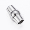 Smooth 304 Stainless Steel Tube Magnetic Clasps with Glue-in Ends STAS-H402-44P-D-1