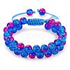 Sparkling Round Glass Braided Bead Bracelet BJEW-SW00082-15-1