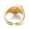 Brass Clear Cubic Zirconia Cuff Rings RJEW-B033-05-3