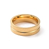 201 Stainless Steel Grooved Line Finger Ring for Women RJEW-I089-30G-2