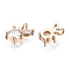Brass Micro Pave Clear Cubic Zirconia Charms KK-S359-124-B01-RS-2