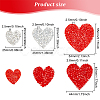 Fingerinspire 26Pcs 6 Style Heart Hotfix Rhinestone AJEW-FG0002-25-2