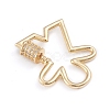 Brass Micro Pave Clear Cubic Zirconia Screw Carabiner Lock Charms ZIRC-I041-10G-3