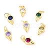 Real 18K Gold Plated Brass Micro Pave Cubic Zirconia Charms ZIRC-L100-088G-1