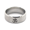 Non-Tarnish Ohm/Aum Yoga Theme Stainless Steel Plain Band Ring for Men Women CHAK-PW0001-003C-01-1