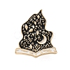 Gothic Fantasy Book Zinc Alloy Black Enamel Pin Brooches JEWB-D070-02G-01-1