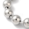 Non-Tarnish 304 Stainless Steel Beads Ball Chain Bracelets for Women BJEW-B092-01C-P-2