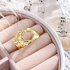 Textured Brass Cuff Finger Rings for Women RJEW-G337-29G-2