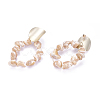Shell Dangle Stud Earrings EJEW-F206-15G-2