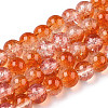 Transparent Crackle Baking Painted Glass Beads Strands DGLA-T003-01A-11-1