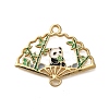 Rack Plating Panda Theme Alloy Enamel Pendants ENAM-S021-08G-C-1