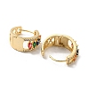 Brass Micro Pave Colorful Cubic Zirconia Hoop Earrings EJEW-E295-10KCG-2