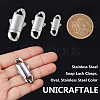 Unicraftale 3Pcs 3 Styles 304 Stainless Steel Snap Lock Clasps STAS-UN0053-39-4