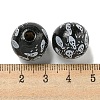 Printed Wood European Beads WOOD-G022-08A-05-3