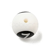 Round with Black Number 7 Silicone Beads SIL-R013-01H-2